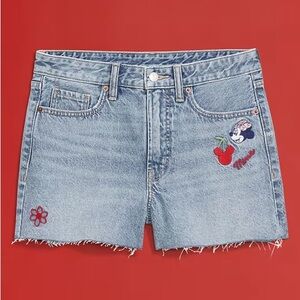 Embroidered Disney Denim Women Shorts
